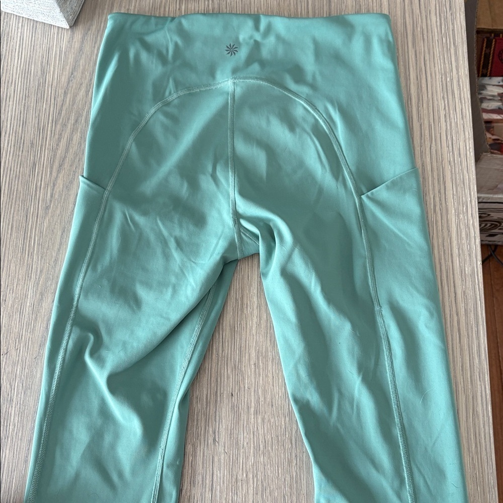 Athleta Ultimate Stash Pocket Capri Leggings Teal Size M - Picture 7 of 9